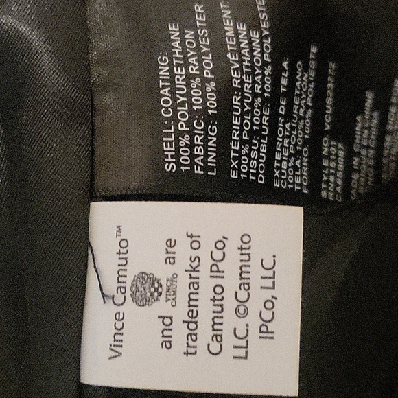 Vince Camuto Black Vegan Leather Moto Jacket with Silvertone Hardware-Size M - Picture 10 of 11